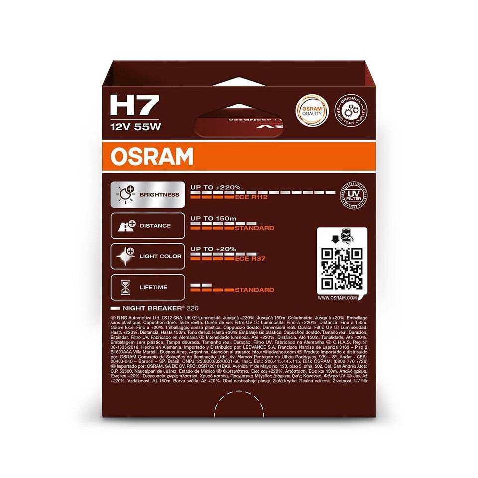 2x OSRAM H7 NIGHT BREAKER 220 Halogen DUOBOX nightbreaker bis zu 220%