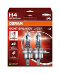 2 St. OSRAM H4 NIGHT BREAKER® LASER +150% mehr Helligkeit 12V 60/55W P43t Halogen
