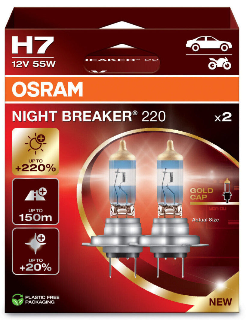 2x OSRAM H7 NIGHT BREAKER 220 Halogen DUOBOX nightbreaker bis zu 220%