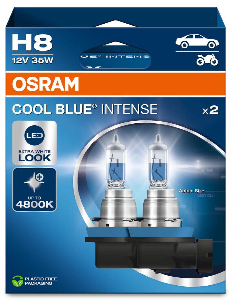 2.St H8 OSRAM Cool Blue INTENSE New 2025 NextGeneration 4800K +100% Halogen Lamp