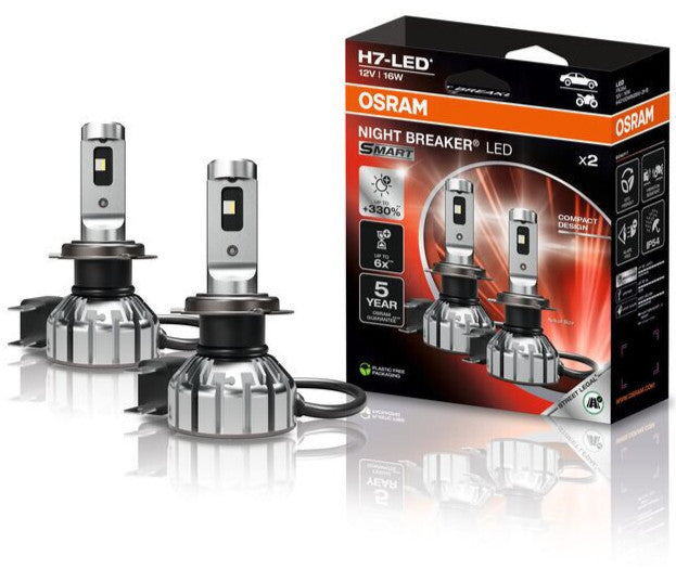 2St. OSRAM H7 NIGHT BREAKER LED SMART +330% StVZO-Konforme LED