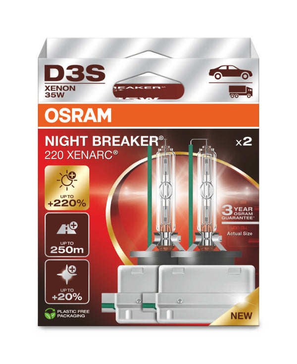 2x D3S OSRAM NIGHTBREAKER NEW GEN XENON Version 220 Prozent 3 YEAR
