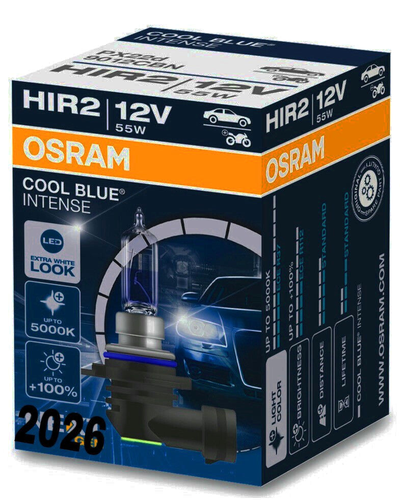 HIR2 OSRAM Cool Blue Intense 5000K Neue Version Halogen up to 100% 12V 55W PX22d