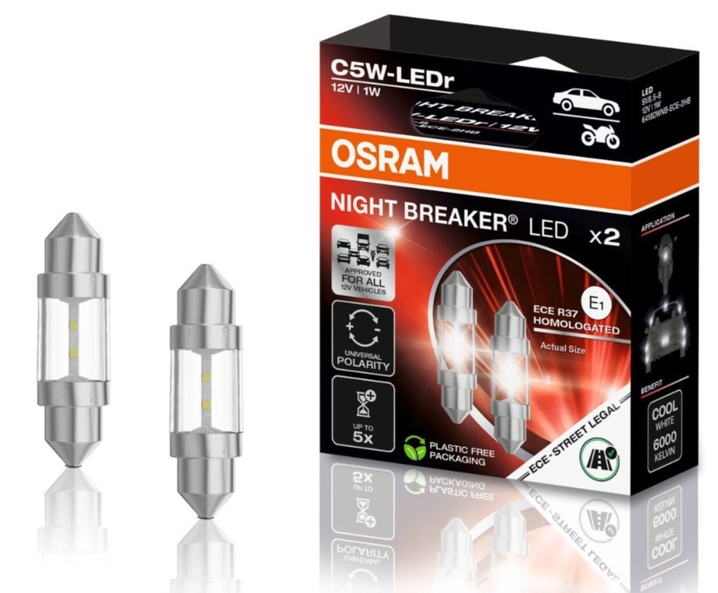 2 St. OSRAM C5W NIGHT BREAKER LED ECE StVZO-Konforme LED