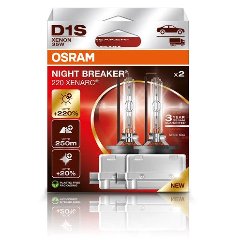 NEU 2x OSRAM D1S NIGHT BREAKER Next Gen +220% 3 YEAR 12V XENON VERSION 2025