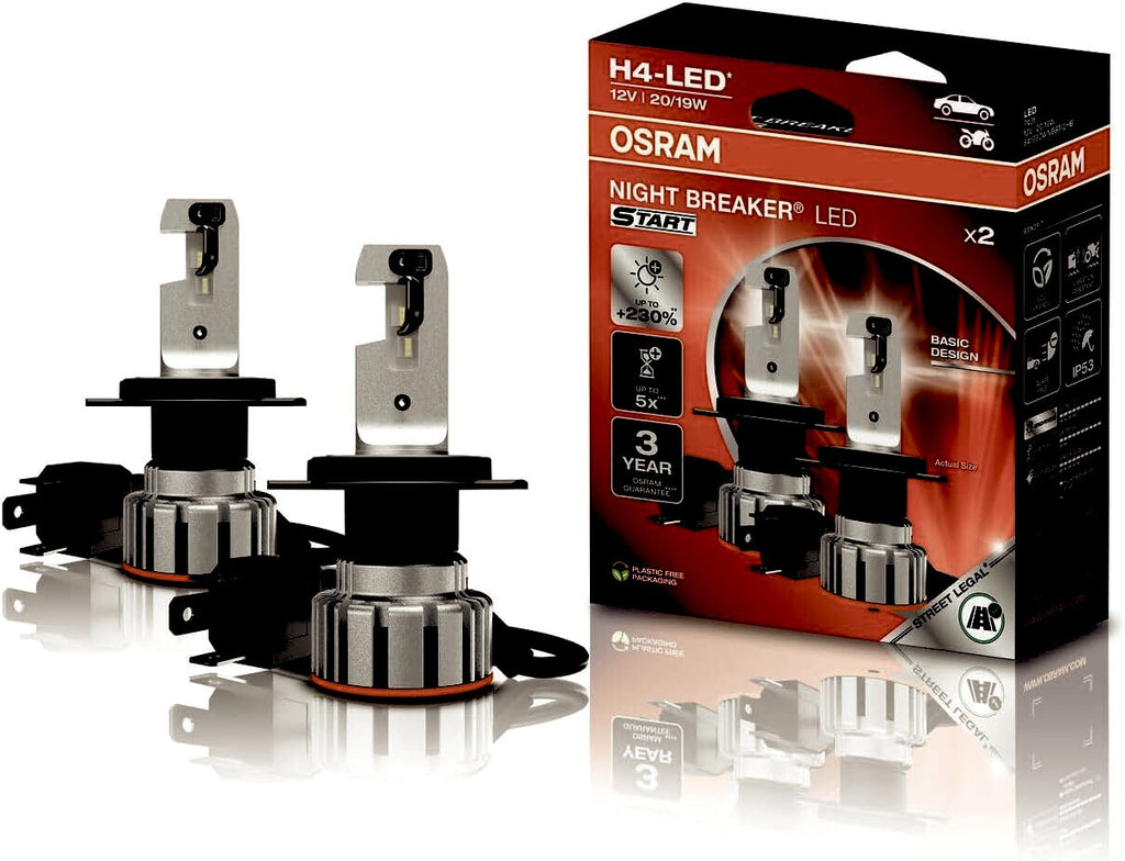 2x OSRAM H4 NIGHT BREAKER LED StVZO-Konforme NEXT GENERATION Neu SMART Style