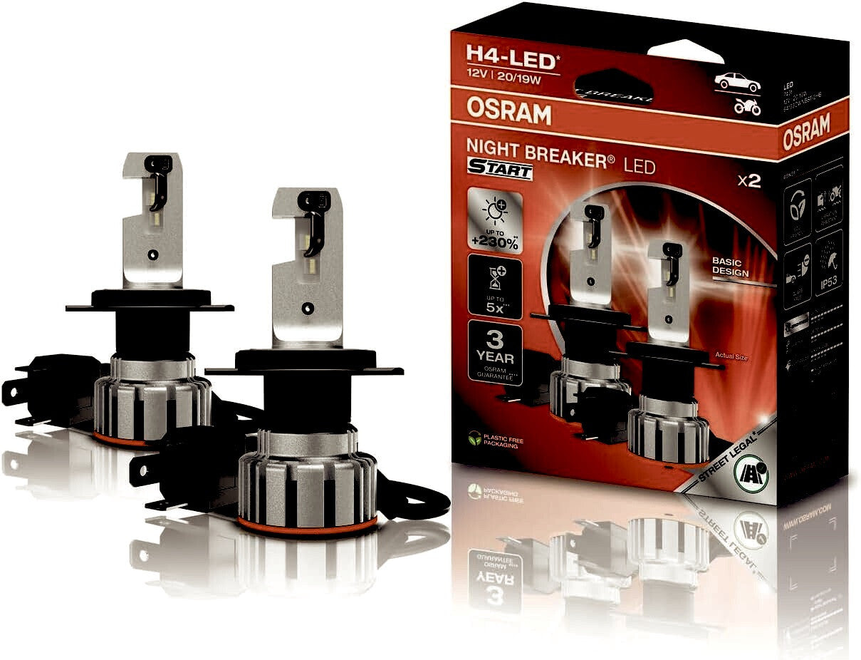 2x OSRAM H4 NIGHT BREAKER LED StVZO-Konforme NEXT GENERATION Neu SMART Style