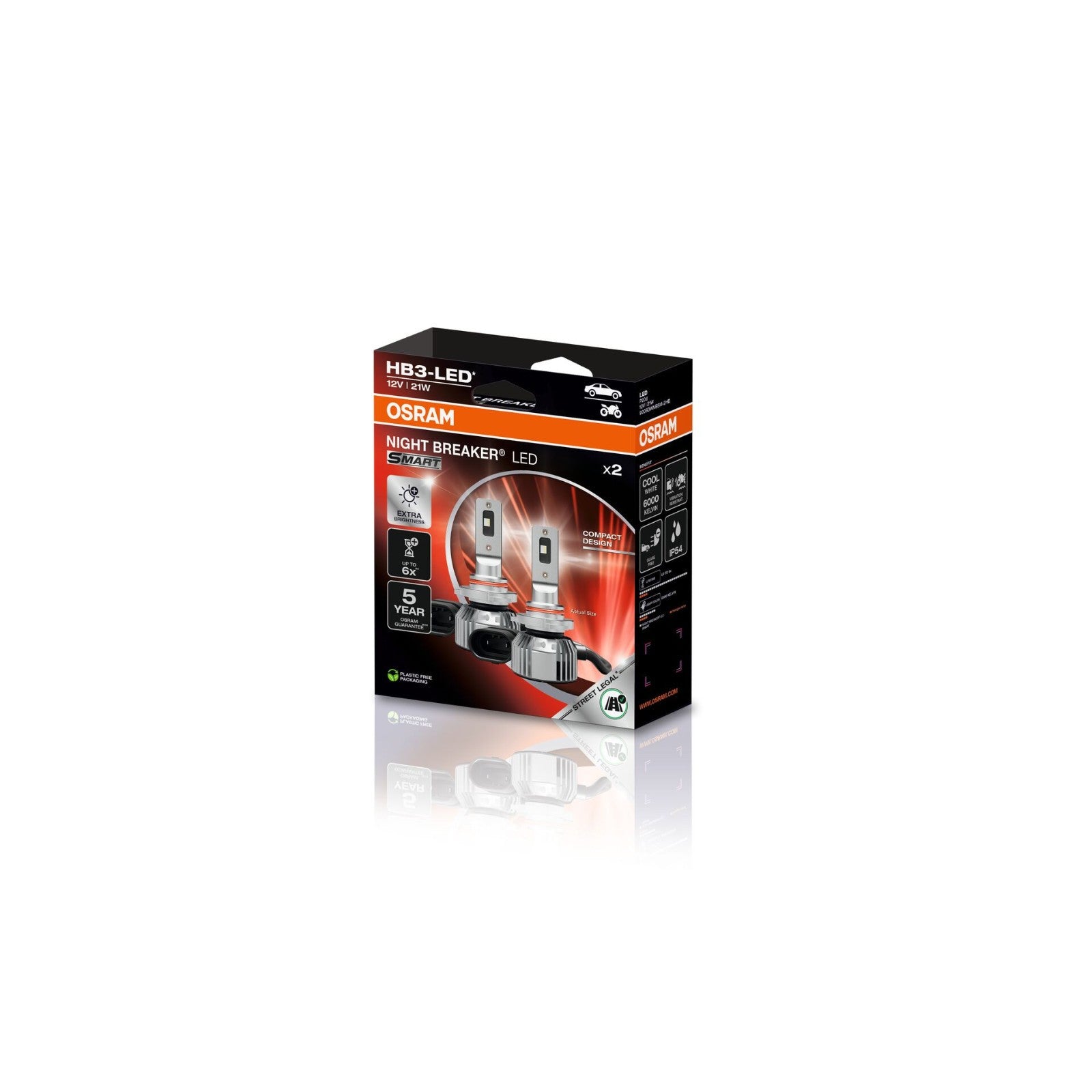 OSRAM HB3 LED NIGHT BREAKER SMART +330% StVZO-Konforme 2 Stück